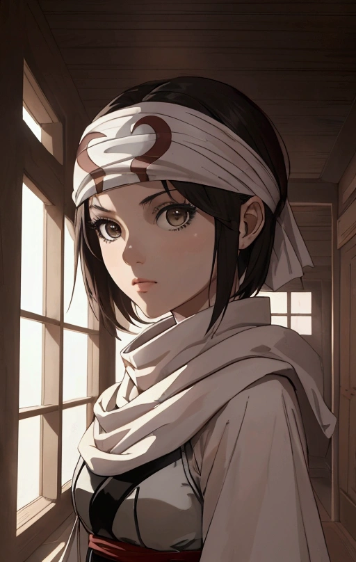 masterpiece), best quality, high resolution Mikoto Misaka Character1girl bob cut medium hair standing alone cowl headband profile image looking at viewer beautiful eyes beautiful face extremely detailed