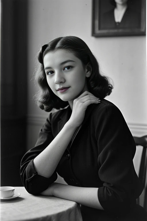 1940 years 、A Parisian girl , 18 age, beautiful girl ,