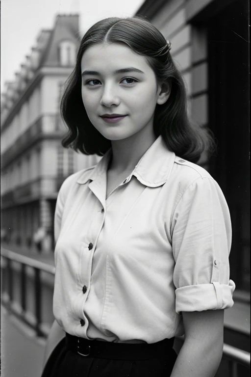 1940 years 、A Parisian girl , 18 age, beautiful girl ,