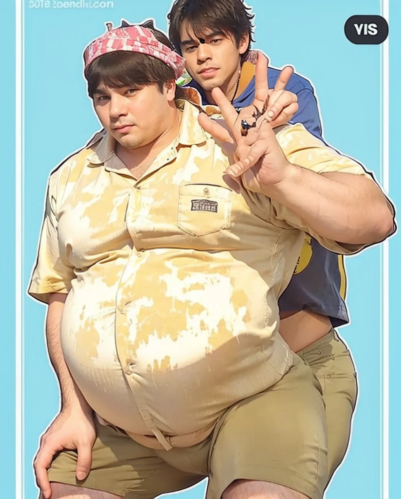A man with a fat, pot belly