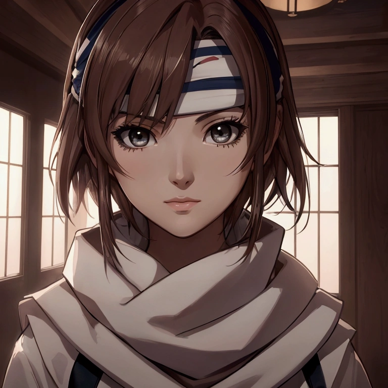 masterpiece), best quality, high resolution Mikoto Misaka  Character1girl bob cut medium hair standing alone cowl headband profile image looking at viewer beautiful eyes beautiful face extremely detailed