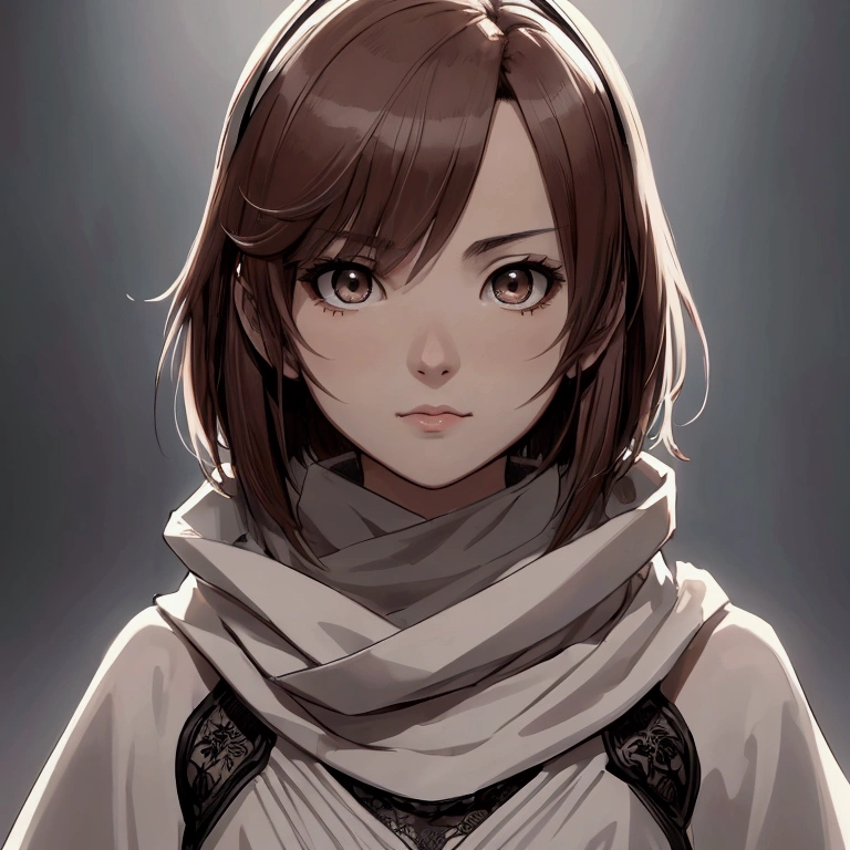 masterpiece), best quality, high resolution Mikoto Misaka Character1girl bob cut medium hair standing alone cowl headband profile image looking at viewer beautiful eyes beautiful face extremely detailed