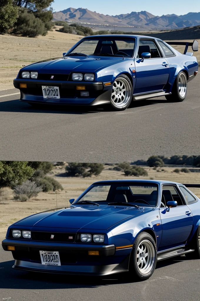 Generate a image of charade car 1982 model which have Paul Walker's skyline's steaker