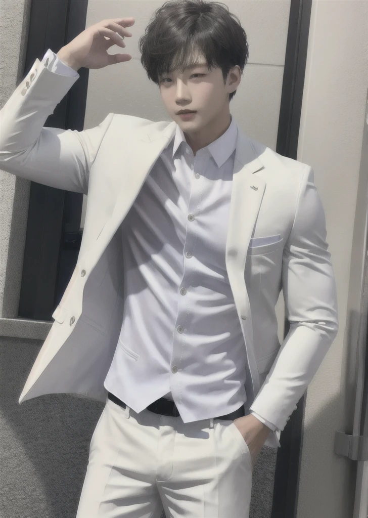 1boy,head, white suit,