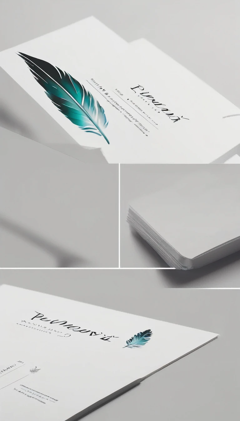 A minimal, modern, simple, cinematic logo design for the brand “Penamemoria". Create a modern, memorable, unique, minimalistic, high-quality,dreamy, fantastic, poetic, masterpiece logo design of a MEMORY FEATHER