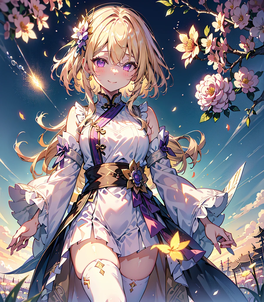 (Highest quality, masterpiece, Very detailedな, Very detailed, Exquisite, 16K,Full HD),(White Background:1.5),A little closer,Dramatic lighting,pastel colour,smile,(seems to be happy)grab the hem of the dress,sun光,grassland,null(Floating in the air),Soft lighting, ((alone:1.5)),(晴れ渡ったnull,青null,rainbow,sun,午前のnull,sunny),Gentle breeze,Magical Forest,flower,wood,flower畑,葉っぱとflowerびらが舞う,From above,((head shot)),画面いっぱいのflower,(Fairy Princess, Purple eyes, Long eyelashes,White skin,slim,pale pink plump lips,Pale pink cheeks, The wind is blowing,(Medium Hair,Wavy Hair,blonde),thin and long,(thin and high nose,Small Nose),(腰の少しFrom above巨大な妖精の羽:1.5),sunの光に反射した,sunの魔法,flowerのティアラ,Diamond Earrings,Diamond Choker,(Narrow waist,Fluffy white ball gown dress, Lace and frills),(smile:1.2), (Fantasy, Romantic atmosphere),