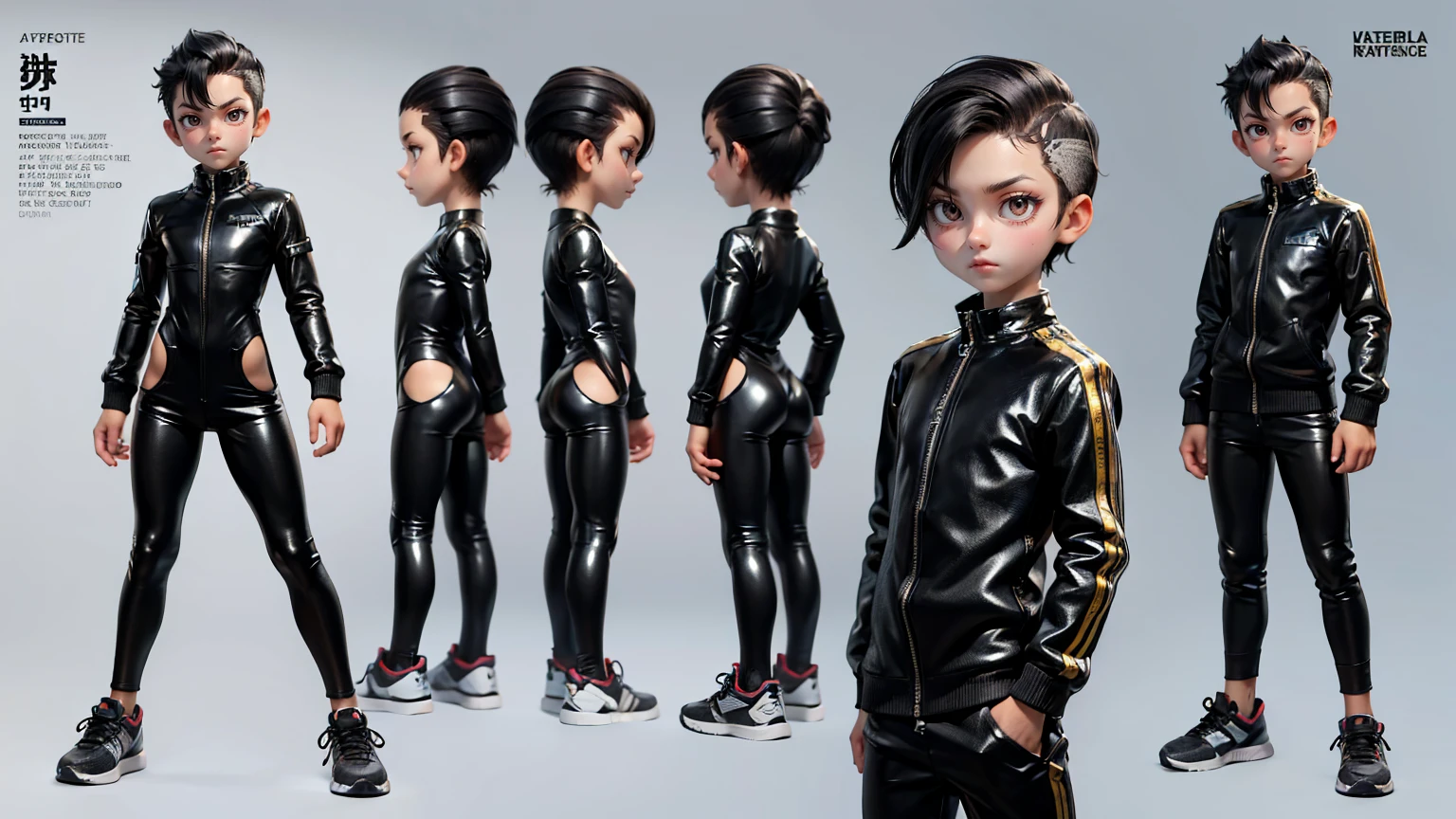 cute face boy, cute face, short height boy, wearing casual futuristic black  pent, black  dress, full standing pose, High and Tight hairs, High and Tight  hair style, sports shoes, Character Sheet, , Full body, Simple white background, front straight pose character reference sheet, Concept art, design sheet