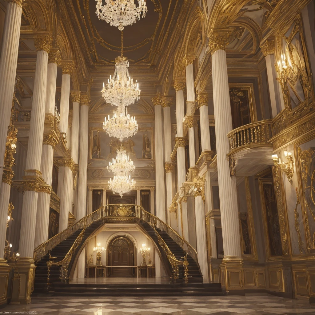 a luxurious aristocratic manor, intricate detailed architecture, ornate baroque style, grand staircase, marble columns, crystal chandeliers, opulent interior, antique furniture, lush gardens, manicured hedges, ornate fountains, rolling hills, overcast skies, moody lighting, dramatic shadows, (best quality,8k,highres,masterpiece:1.2),ultra-detailed,(realistic,photorealistic,photo-realistic:1.37),cinematic composition,dramatic mood,cinematic lighting
