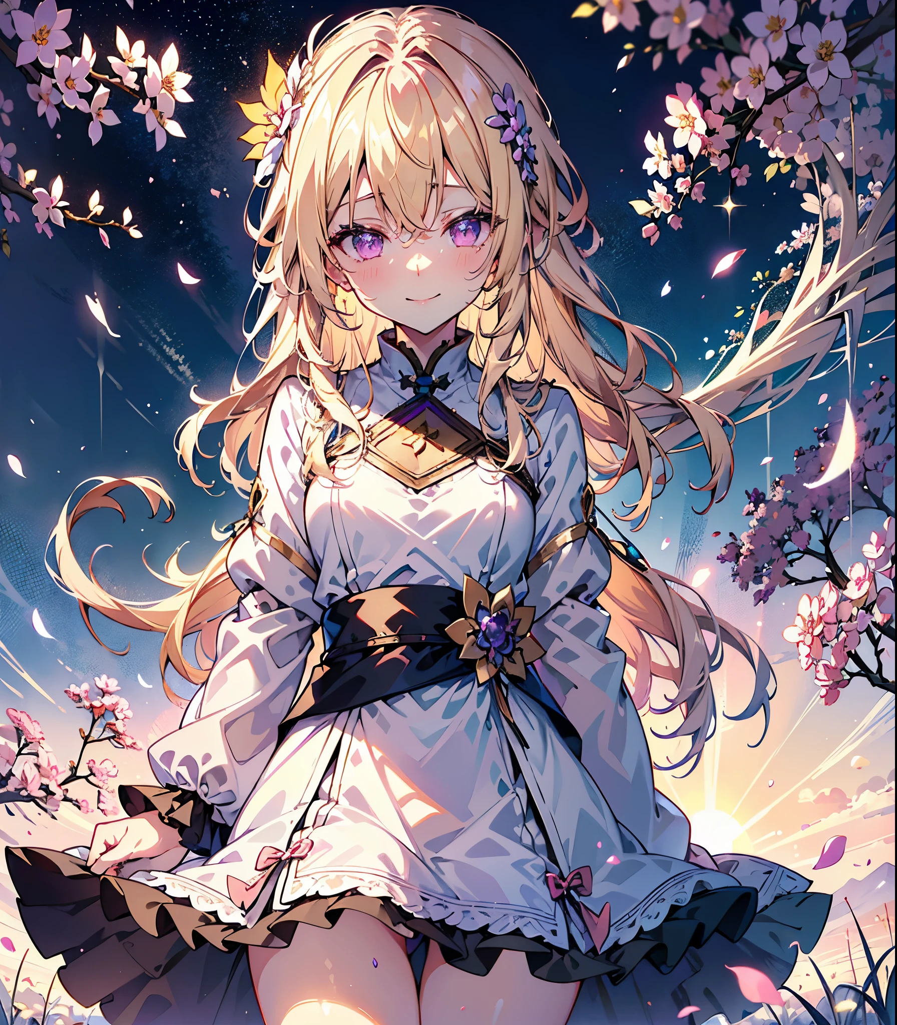 (Highest quality, masterpiece, Very detailedな, Very detailed, Exquisite, 16K,Full HD),(White Background:1.5),A little closer,Dramatic lighting,pastel colour,smile,(seems to be happy)grab the hem of the dress,sun light,grassland,zero(Floating in the air),Soft lighting, ((alone:1.5)),(晴れ渡ったzero,青zero,rainbow,sun,午前のzero,sunny),Gentle breeze,Magical Forest,flower,wood,Flower Field,Leaves and petals fluttering,From above,((head shot)),Flowers filling the screen,(Fairy Princess, Purple eyes, Long eyelashes,White skin,slim,pale pink plump lips,Pale pink cheeks, The wind is blowing,(Medium Hair,Wavy Hair,bionde),thin and long,(thin and high nose,Small Nose),(From above her waist, a giant fairy wing:1.5),Reflected by the sun's light,The magic of the sun,flower tiara,Diamond Earrings,Diamond Choker,(Narrow waist,Fluffy white ball gown dress, Lace and frills),(smile:1.2), (Fantasy, Romantic atmosphere),