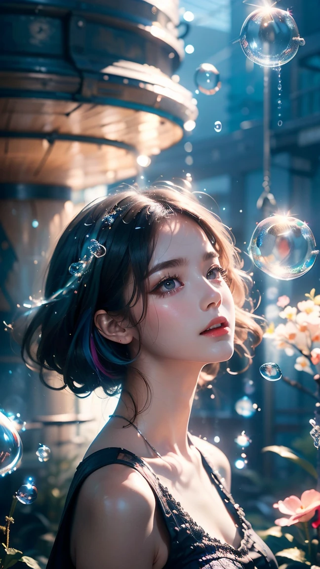 (masterpiece), (Highest quality),(bubble:1.5), One girl,Wears collectible space-age pearlescent bracers, Soft Focus, modern art, (Key Light:1.2),flower,jellyfish, grayscale, Sparkling, Runes,( Streaks of Light:1.3), (Very detailed:1.3), 8k,jellyfishforest,,fractal,cigarette, cloud,Soaring through the clouds and mist, Colored Hair,Colored cigarette,moyou, Multidimensional diffraction paper, , Shine, (\Mine is the same.\),Faded Light,optical particles,High brightness contrast