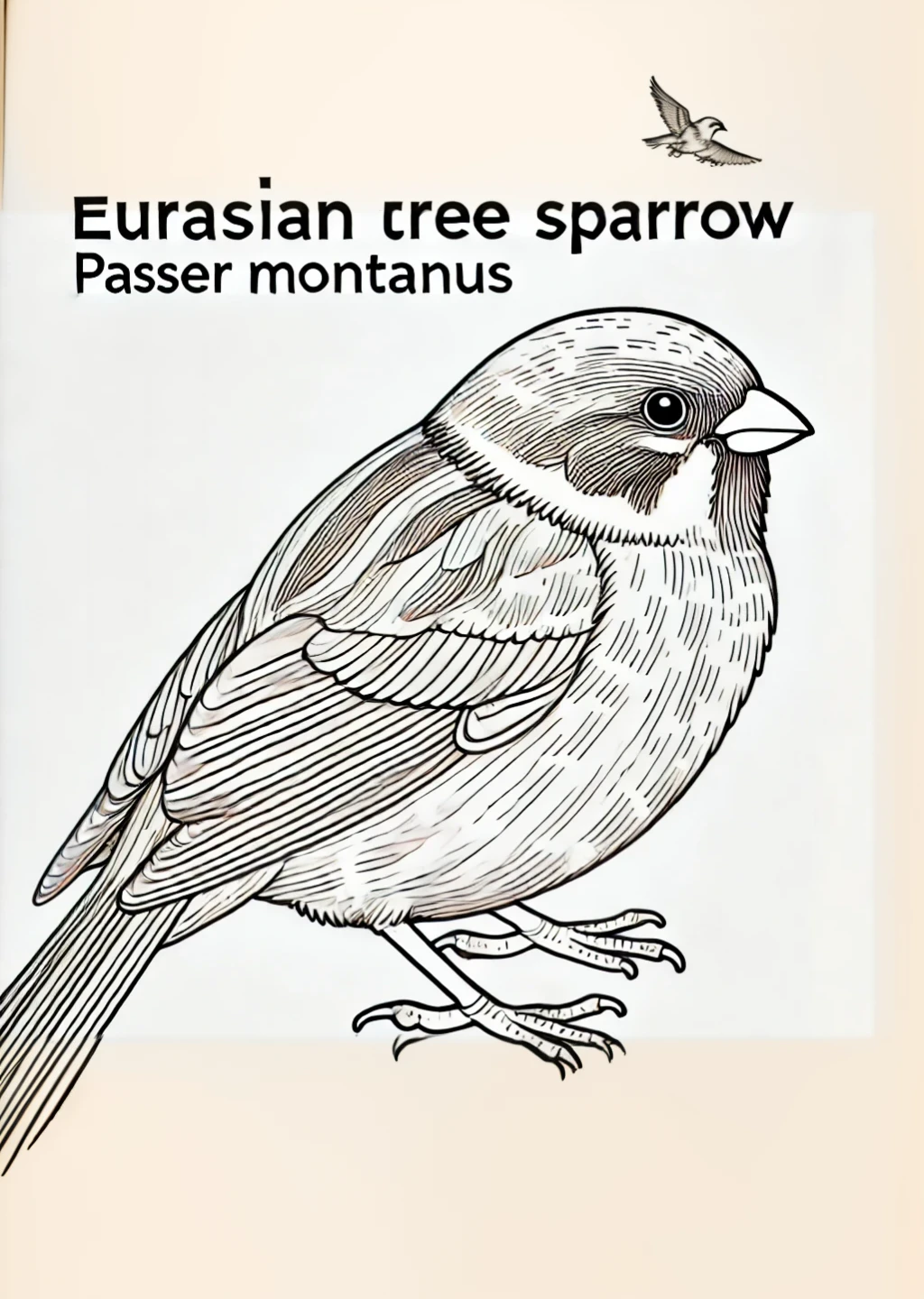 There is a bird sitting on a branch and a caption, an figure of, engraving figure, Sparrow, naturalist figure, hand drawn figure, by Edward Lear, Traditional drawing style, line art figure, anthropomorphic bird, an figure, linear figure, detailed crow figure, figure, Highly detailed birds, hyperrealistic Sparrow