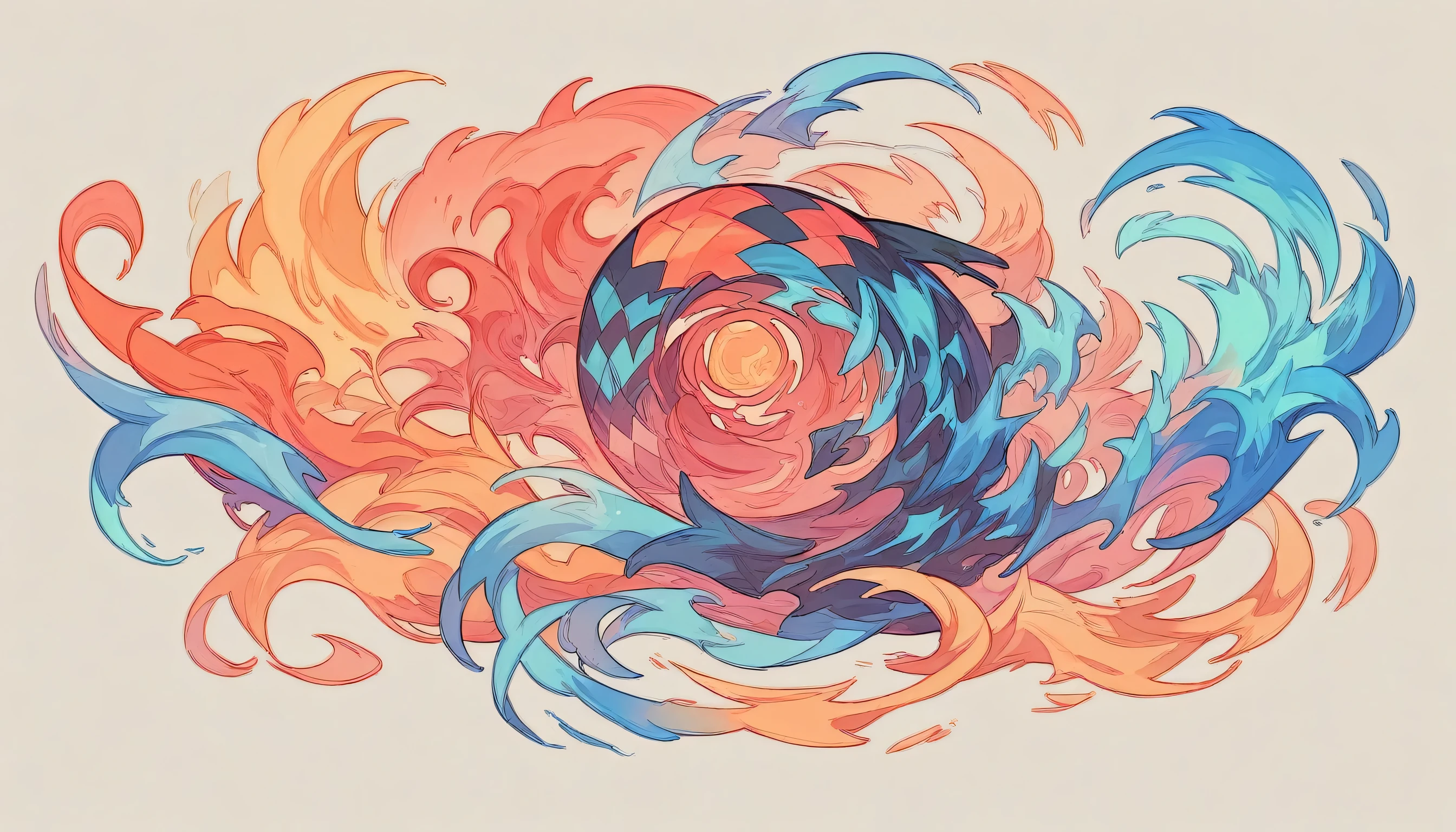 Create an abstract wallpaper featuring dynamic fluid patterns and vibrant colors, evoking a sense of movement and energy.
