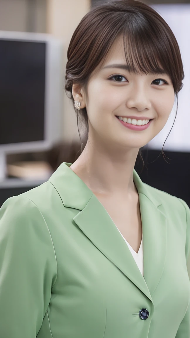 masutepiece, Best Quality, Photorealsitic, finely detail, hight resolution,beautiful japanese woman,beautiful detailed eyes, beautiful detailed lips, extremely detailed face, small head, small areola, cinematic lighting, photorealistic, 8k, high quality, hyper detailed, look at me,smile,(office lady suits:1.2),(random location),(medium breasts:1.2),(inoueseika),slender,beautifull legs,(sexy posing:1.2), (bokeh:1.3), 