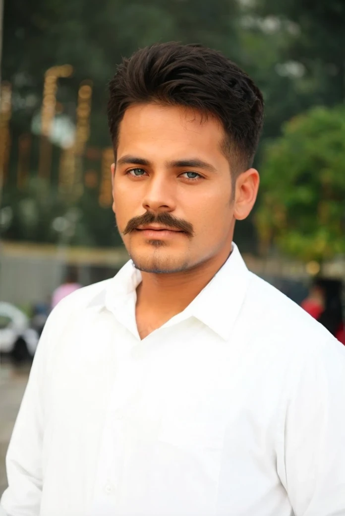 Make a photo normal beard shirt colour skyblue hd image