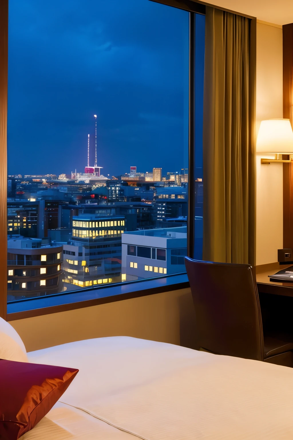 Hotel bed、night
