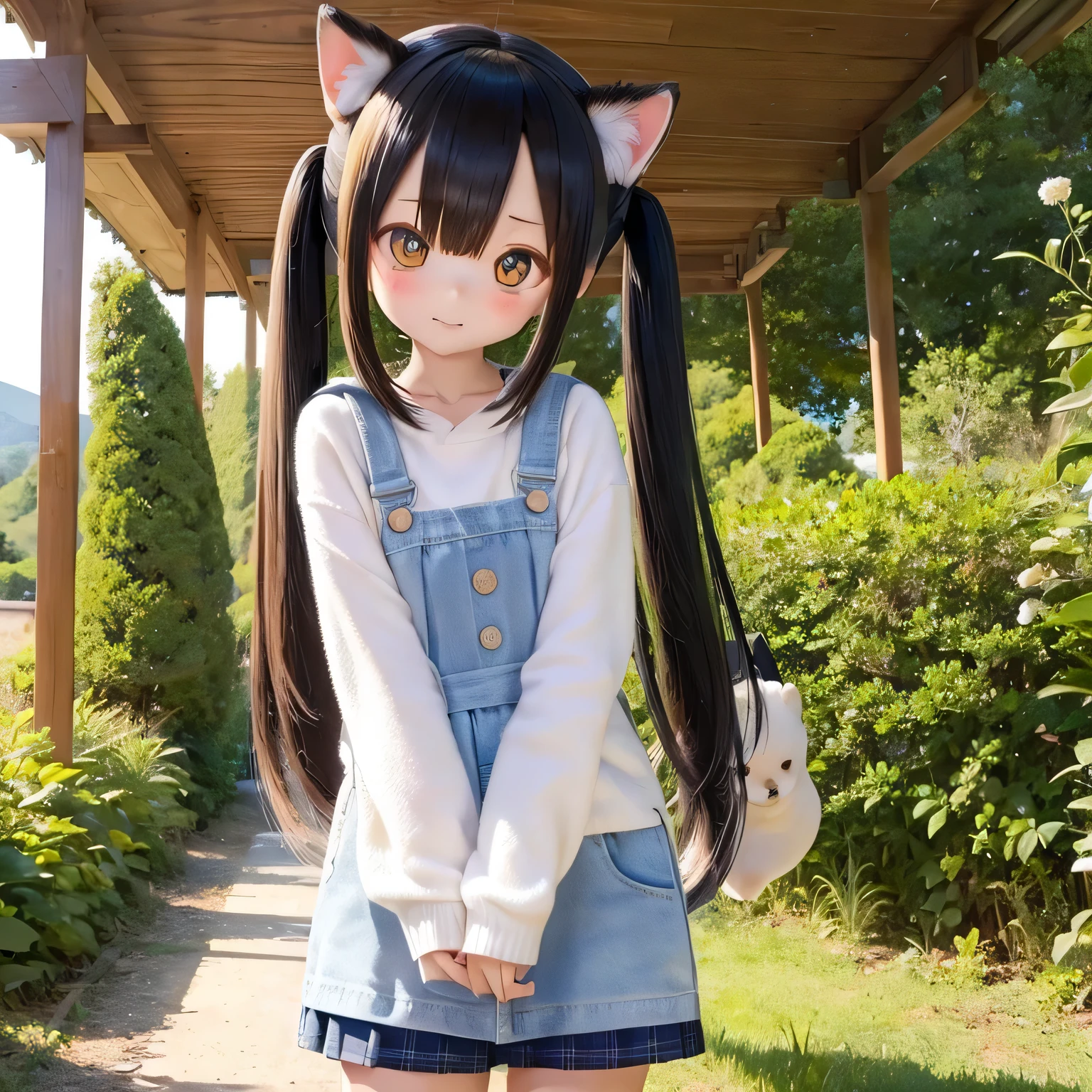 Shiba Inu girl rural scenery