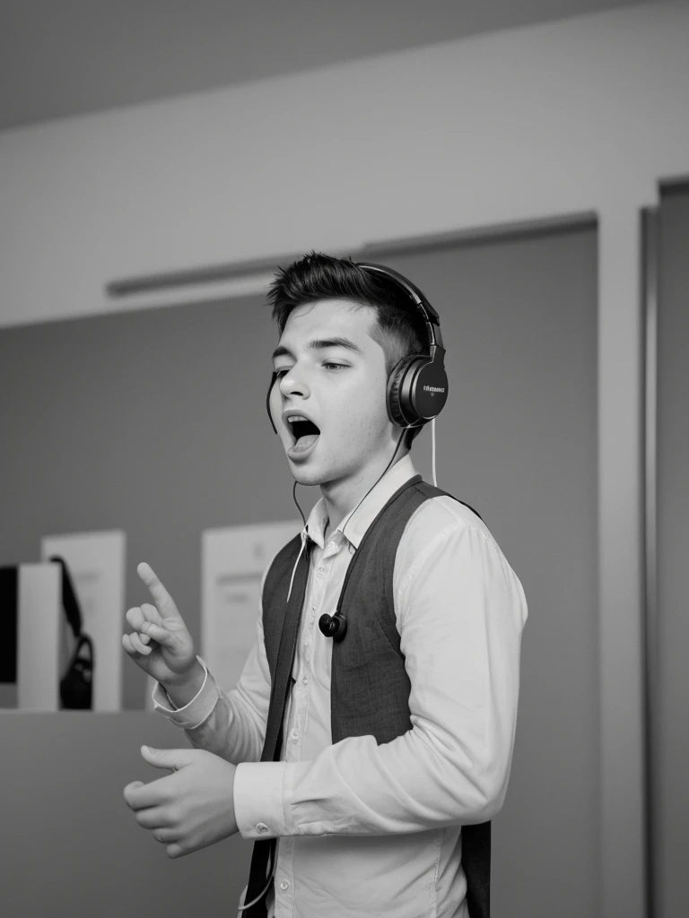 Mr. Best, my son is singing with headphones in his ears