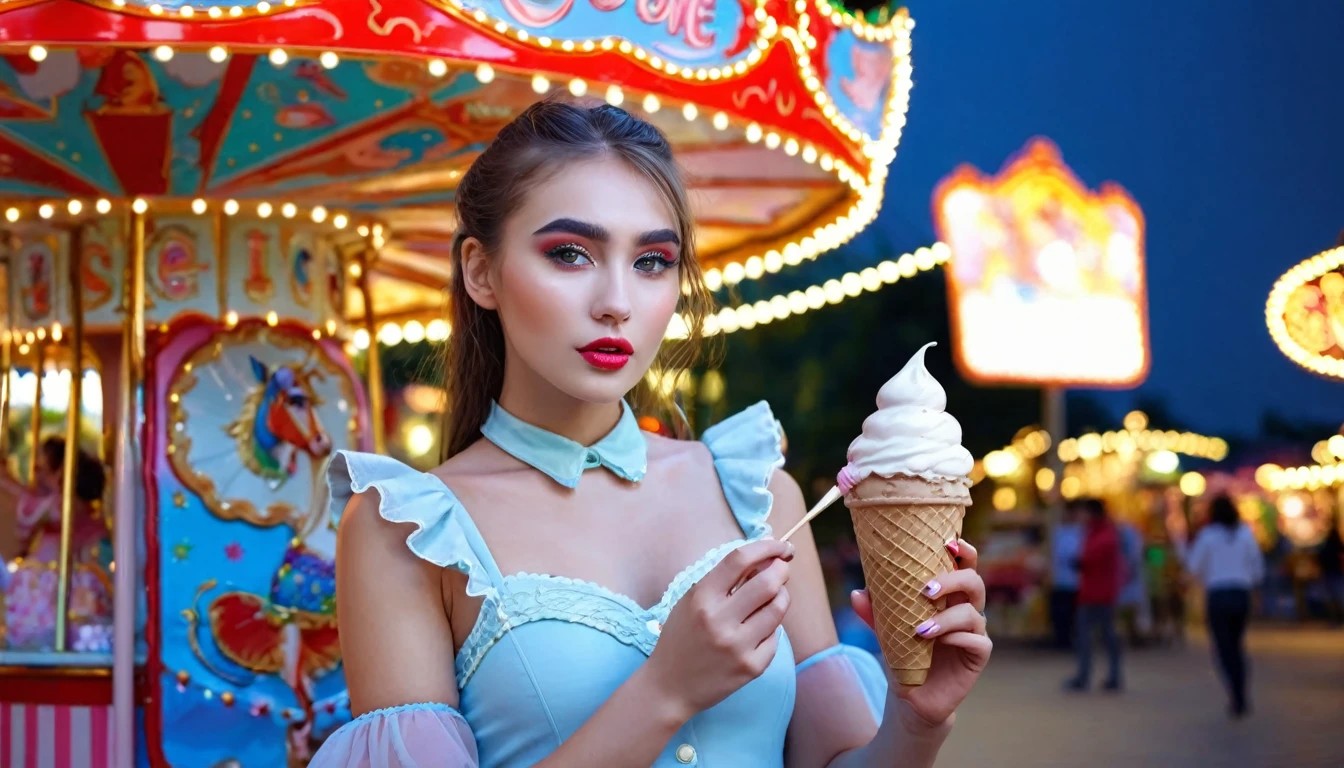 a beautiful angelic girl with a glowing halo,desert landscape,heavenly dessert shop,soft pastel colors,wispy clouds,fluffy cloud-like ice creams,cinematic lighting,ethereal atmosphere,dreamlike,whimsical,detailed facial features,elegant sheer dress,serene expression, sucking cock, holding large ice cream shaped like a dildo (best quality,8k,highly detailed,photorealistic:1.4),(intricate details,dramatic lighting:1.2),digital painting