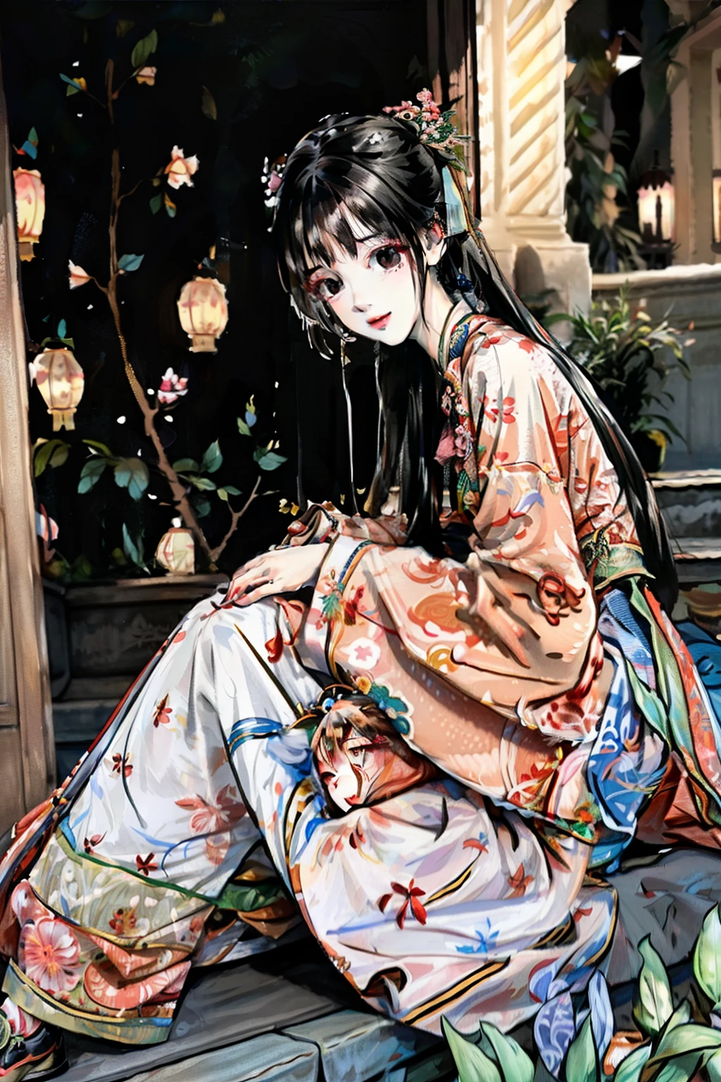 draw a girl wearing ao dai viet nam
