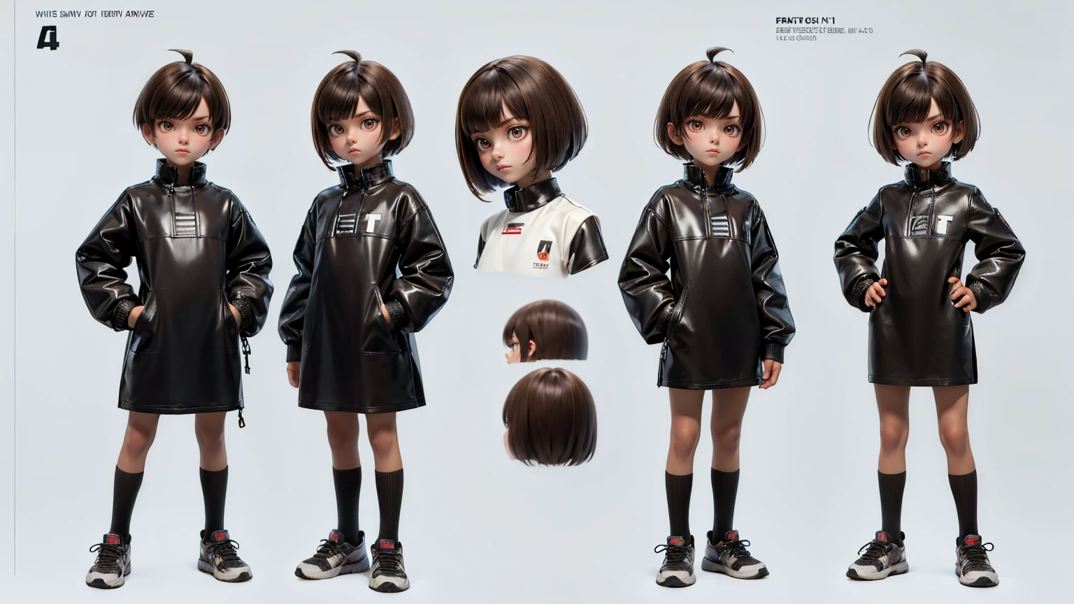 cute face boy, cute face, short height boy, wearing casual futuristic Brown pent, Brown dress, full standing pose, Angular Fringe hairs, Angular Fringe Hair style, sports shoes, Character Sheet, , Full body, Simple white background, front straight pose character reference sheet, Concept art, design sheet