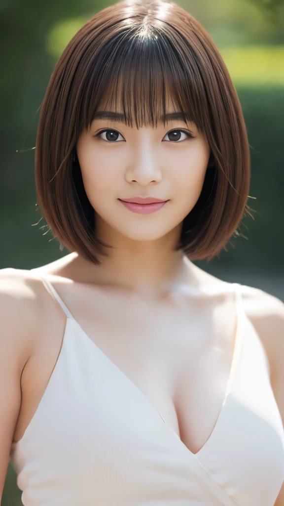 1 girl, (In underwear:1.2), (Raw photo, highest quality), (realistic, Photoreal:1.4), table top, very delicate and beautiful, very detailed, 2k wallpaper, wonderful, finely, very detailed CG Unity 8K 壁紙, Super detailed, High resolution, soft light, beautiful detailed girl, very detailed目と顔, beautifully detailed nose, detailed and beautiful eyes, cinematic lighting, winter scenery, Night intersection, perfect anatomy, slender body, taut, short bob cut, bangs, looking at the viewer, slight smile