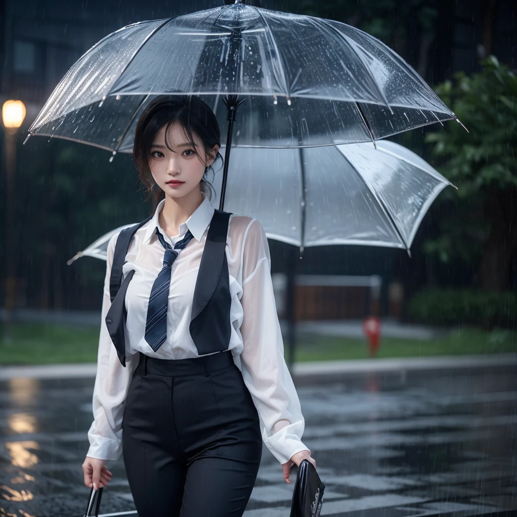 No umbrella、No umbrella、No umbrella、Beautiful woman getting wet in the rain、No umbrella美人、typhoon、No umbrellaで水に濡れる、Beautiful woman in the rain、雨で濡れたBeautyOL、Detailed face、Realistic、beautiful girl、Beauty、Office Lady Uniform、beauty、Beautiful woman、Narrow waist、Handsome woman、Tight pants look、suit、Sexy pose、タイトなsuitパンツ、雨で濡れたsuit、Wet shirt、See-through shirt、Shot in heavy rain、See-through underwear