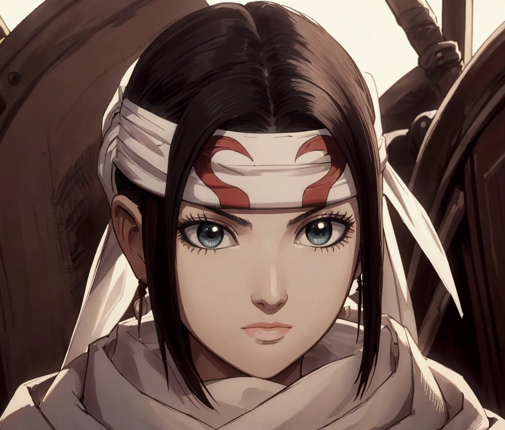 masterpiece), best quality, high resolution 1girl bob cut medium hair standing alone cowl headband profile image looking at viewer beautiful eyes beautiful face extremely detailed