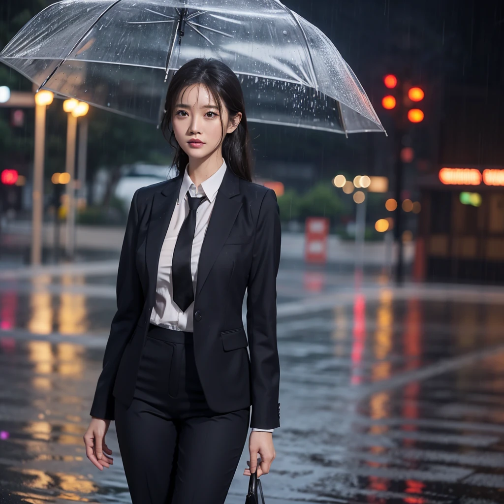 No umbrella、No umbrella、No umbrella、Beautiful woman getting wet in the rain、No umbrella美人、typhoon、No umbrellaで水に濡れる、Beautiful woman in the rain、雨で濡れたBeautyOL、Detailed face、Realistic、beautiful girl、Beauty、Office Lady Uniform、beauty、Beautiful woman、Narrow waist、Handsome woman、Tight pants look、suit、Sexy pose、タイトなsuitパンツ、雨で濡れたsuit、Wet shirt、See-through shirt、Shot in heavy rain、See-through underwear