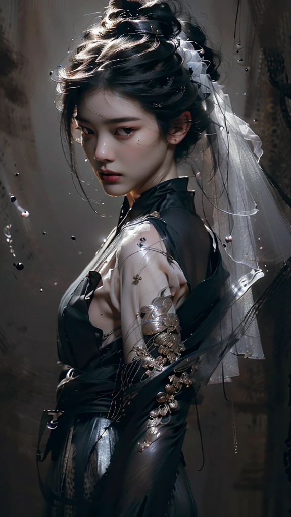Space, distant stars, fantastic image. Face. Figure. Graceful shapes. Graceful girl.
(High quality), (stylization - animation, realism). Dark cool colors are mixed with warm shades.
Angel girl, photorealistic, cinematic picture, high detail, full black hole, 8K. dynamic expressive image (1 girl; 1.3), Solo, (((Very detailed eyes and face))), Beautiful detailed eyes. masterpiece, best quality, full-length portrait, amazing beauty, dynamic pose, gentle face, and bright eyes. (Front) She wears a sheer, semi-sheer dress that shows off her slender figure. She is an angel who descended into the underworld. She is a savior, a light in a dark kingdom, emitting a soft glow. High detail, other worlds, firelight, detail, high quality, low light, dark environments - the scary cinematic setting is great. Girl with white skin, realistic detailed skin, clear focus, volumetric fog near the floor, 8k, UHD, DSLR, high quality, film grain. photorealism, lomography, fantastic dark art, utopian reality.
