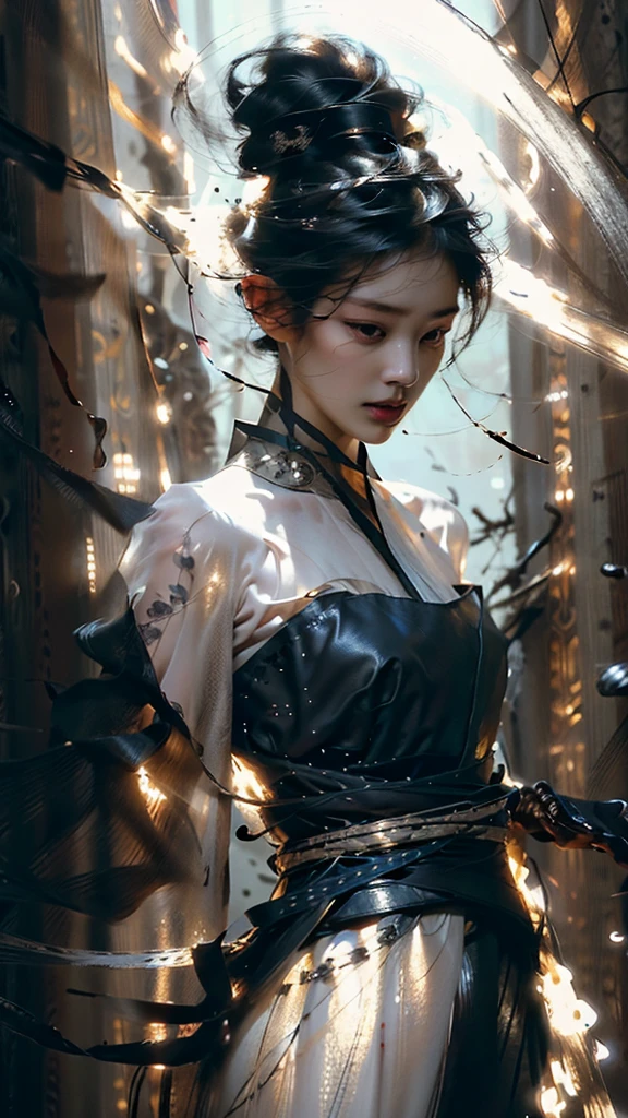 Space, distant stars, fantastic image. Face. Figure. Graceful shapes. Graceful girl.
(High quality), (stylization - animation, realism). Dark cool colors are mixed with warm shades.
Angel girl, photorealistic, cinematic picture, high detail, full black hole, 8K. dynamic expressive image (1 girl; 1.3), Solo, (((Very detailed eyes and face))), Beautiful detailed eyes. masterpiece, best quality, full-length portrait, amazing beauty, dynamic pose, gentle face, and bright eyes. (Front) She wears a sheer, semi-sheer dress that shows off her slender figure. She is an angel who descended into the underworld. She is a savior, a light in a dark kingdom, emitting a soft glow. High detail, other worlds, firelight, detail, high quality, low light, dark environments - the scary cinematic setting is great. Girl with white skin, realistic detailed skin, clear focus, volumetric fog near the floor, 8k, UHD, DSLR, high quality, film grain. photorealism, lomography, fantastic dark art, utopian reality.