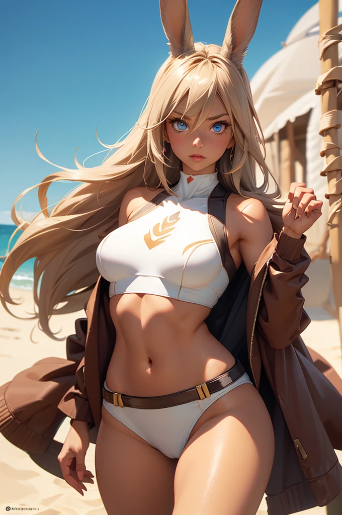 blond hairbl,eBlue eyes,white skinned,Redcoat,swim wears,full bodyesbian,sea beach
