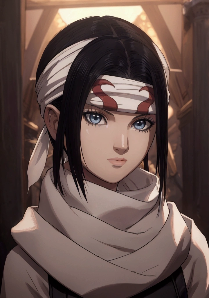 masterpiece), best quality, high resolution 1girl bob cut medium hair standing alone cowl headband profile image looking at viewer beautiful eyes beautiful face extremely detailed