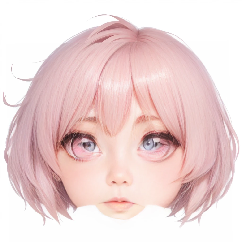 Cartoon girl with pink eyes and short hair, Anime cute art style, Anime style, Sayori, Cute anime face, Stylized anime, 扁平Anime style shading, Meow, Delicate anime soft face, Venison flavor, Anime style, Anime style肖像, 微妙的Anime style, 扁平Anime style