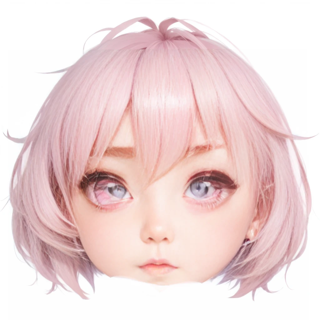Cartoon girl with pink eyes and short hair, Anime cute art style, Anime style, Sayori, Cute anime face, Stylized anime, 扁平Anime style shading, Meow, Delicate anime soft face, Venison flavor, Anime style, Anime style肖像, 微妙的Anime style, 扁平Anime style