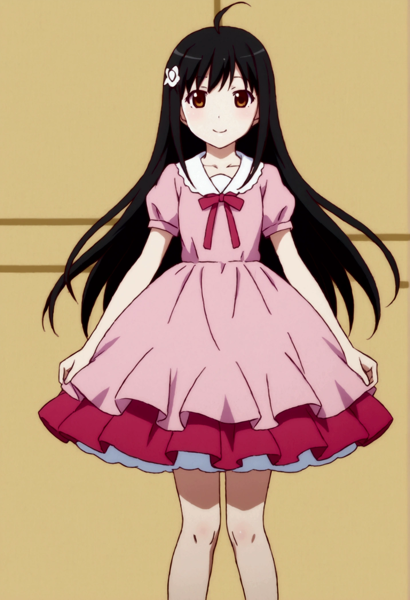 Cute anime girl, wearing dress