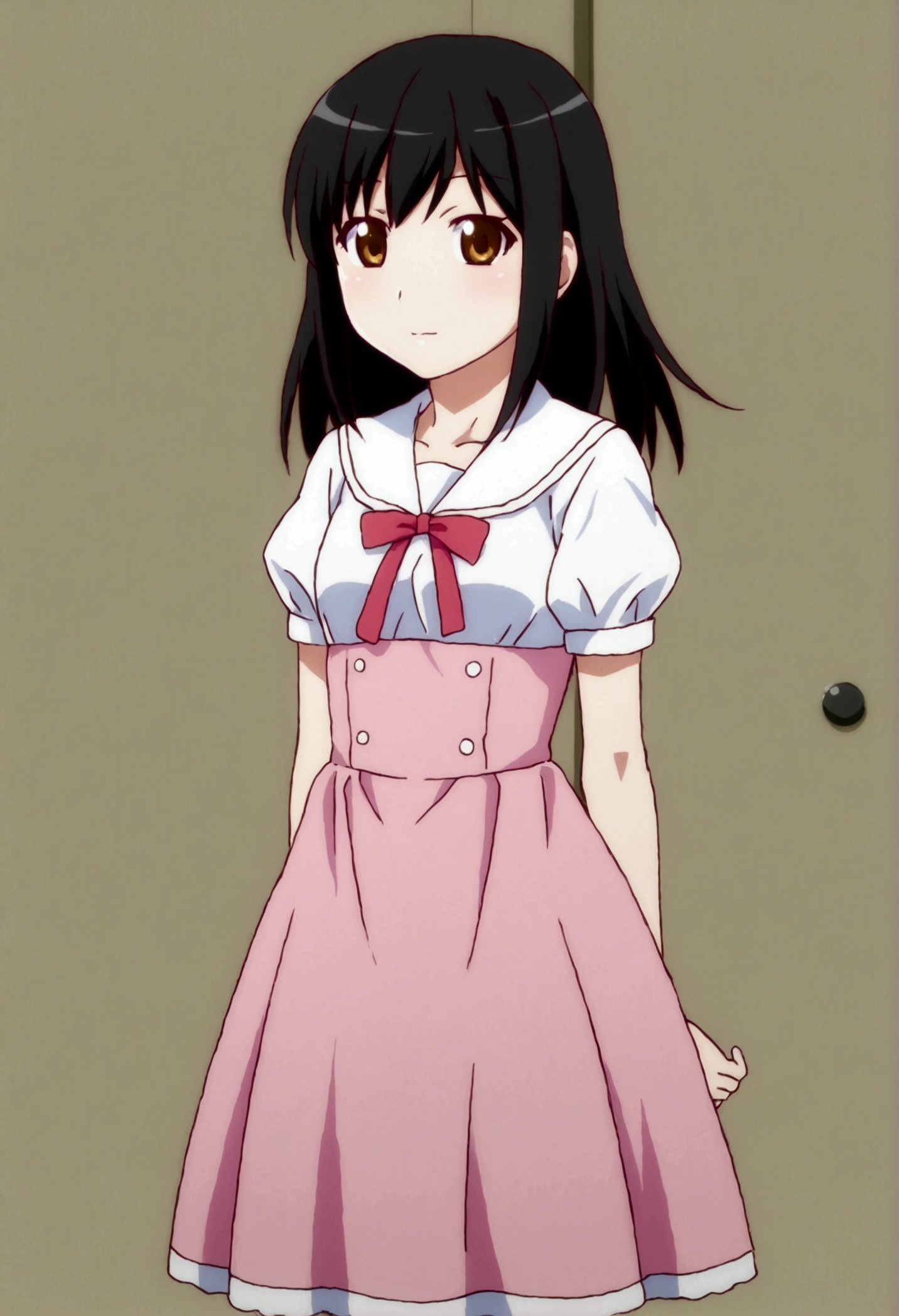 Cute anime girl, wearing dress