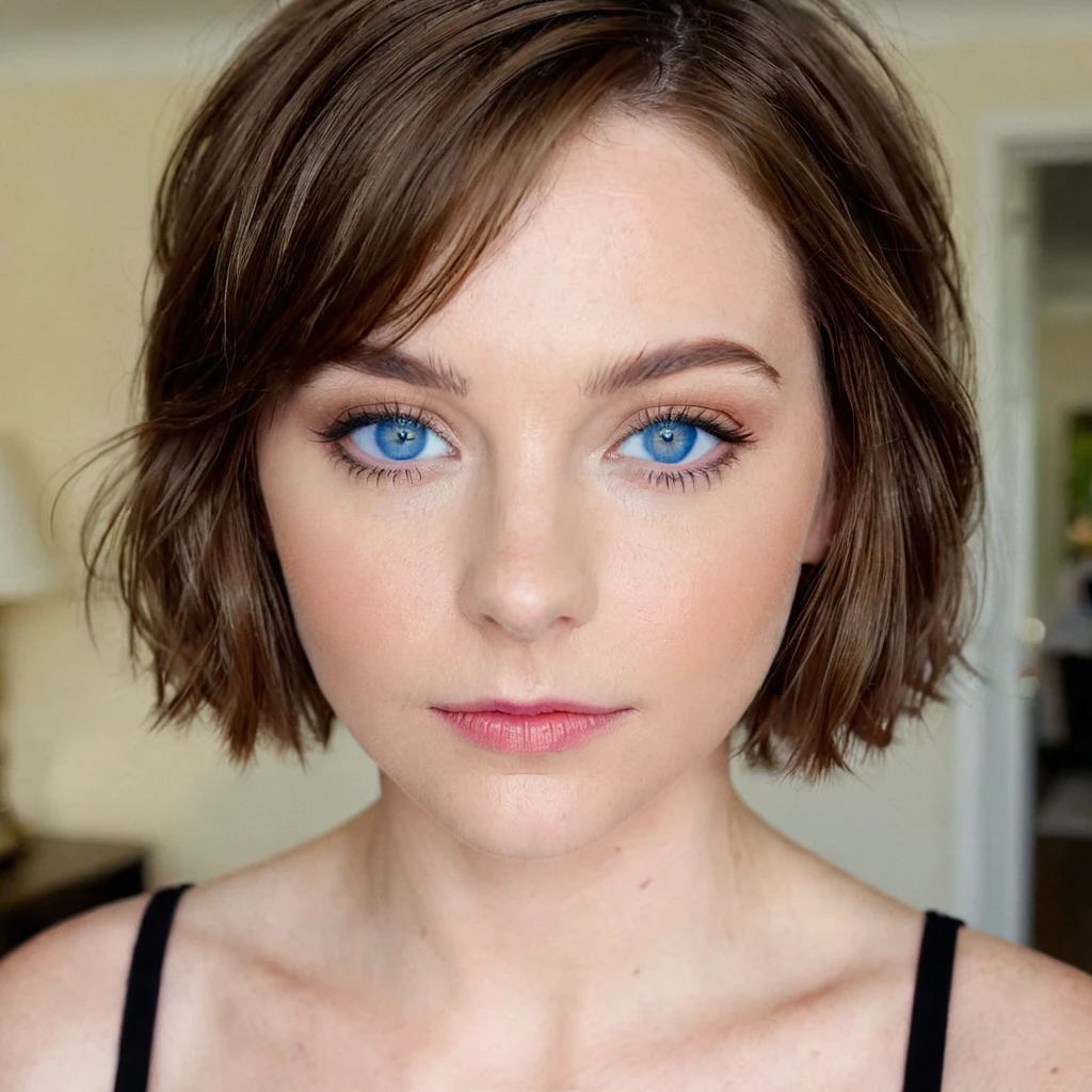 pov, test prompt, 1girl, solo, Emma Myers, Emma Myers actress, brown hair, short hair, blue eyes