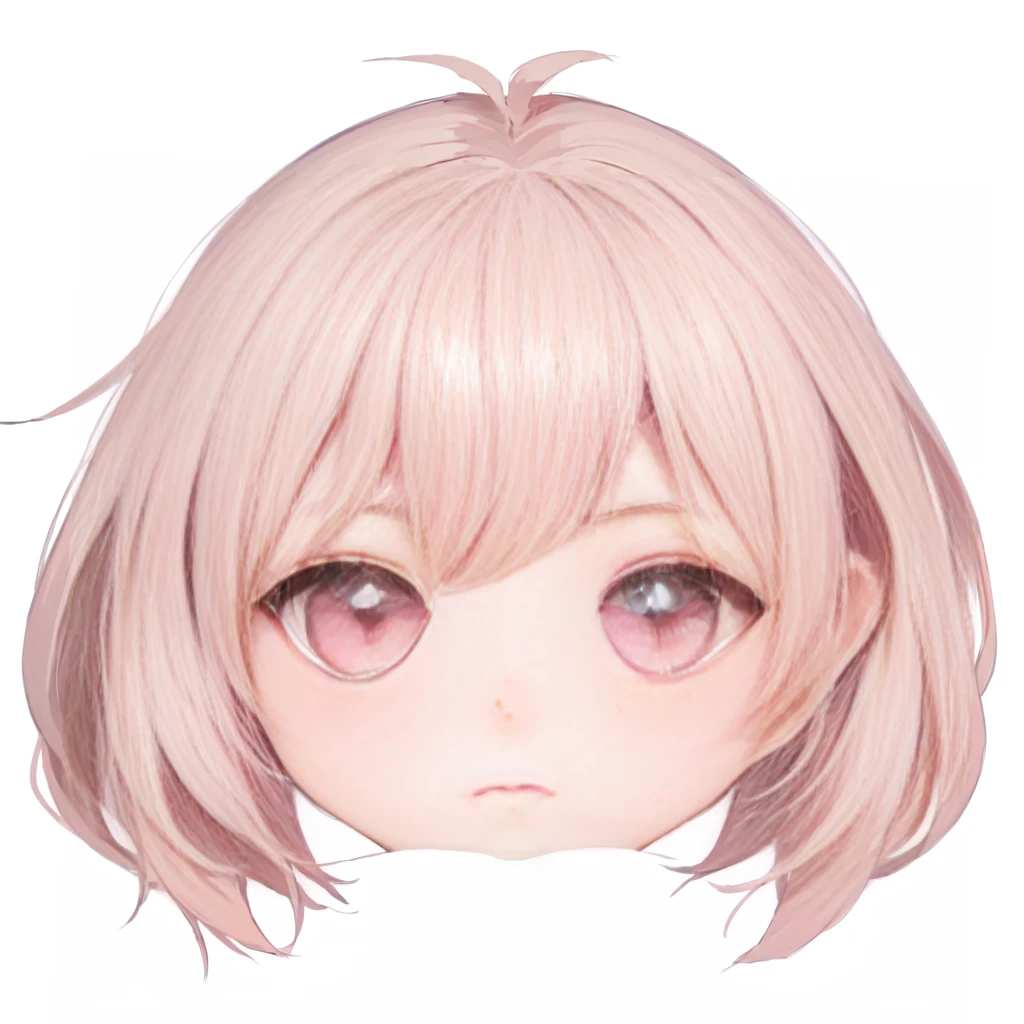 Cartoon girl with pink eyes and short hair, Anime cute art style, Anime style, Sayori, Cute anime face, Stylized anime, 扁平Anime style shading, Meow, Delicate anime soft face, Venison flavor, Anime style, Anime style肖像, 微妙的Anime style, 扁平Anime style