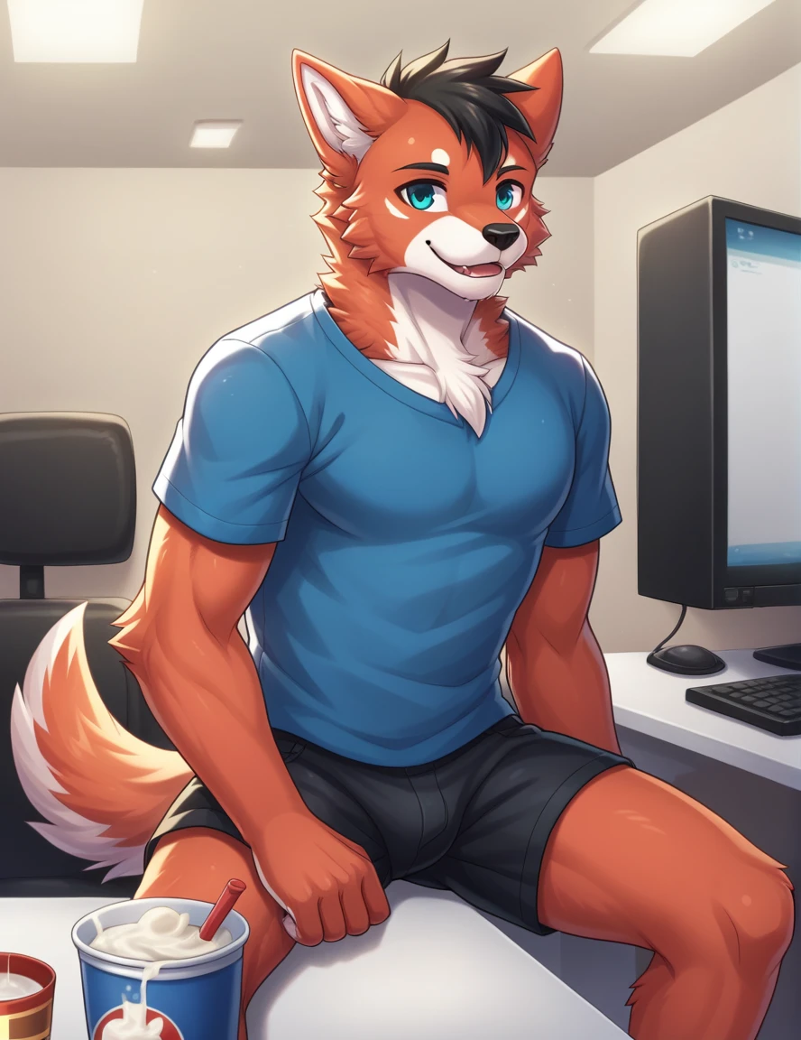 An illustration、Human-like dog anime style、cute、character、male、Stand like a human、news caster、Business、youtubeのアイコンscore_9, score_8_superior, score_7_superior, score_6_superior, score_5_superior, score_4_superior,sauce_furry, evaluation_Safety, (fur, furry:2), (young:1.0),
break
masterpiece, Highest quality, Absurd, unity 8k wallpaper, Official Art, Official Style,
break
(1人のmaleの子, male性フォーカス, 犬のmaleの子:1.5),
detailed hair, Transparent Hair,(View your viewers, Dutch Angle),
break
Delicate eyes, Beautiful Eyes, detailed eyes,
There is nothing there, detailed,(highlight:1.3), shirt, Short sleeve,, summer, smile,
Black Hair, Iris,
break
((((PDXL))))