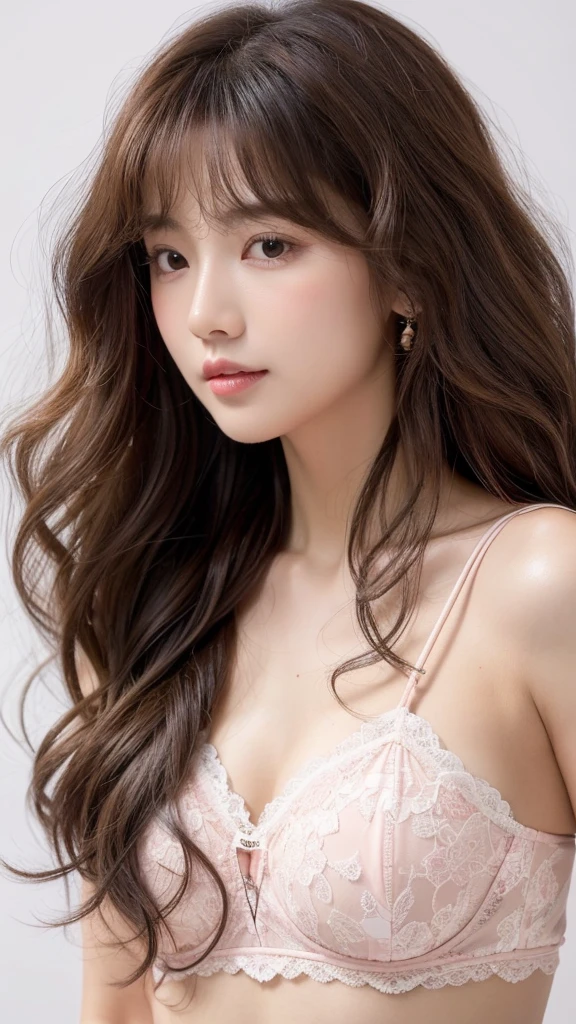 (top Quority,8K,tmasterpiece:1.3)(tempting pose),(Casual hairstyle, No leakage of big breasts:1.3),(from below)A smile、Young face、Omouq、Incredibly cute,(Gaze towards the viewer, Full body portrait、High Detail RAW Color Photo Professional Photo、hentail realism、Photorealism:1.37、Best shadows,超A high resolution、physically-based renderingt)、frenzied,realisticlying,tmasterpiece,Realistis,hight contrast,ultra - detailed,best qualtiy, 超A high resolution, realisticlying, A high resolution, A detailed, RAW photogr,Super detailed face,Detailed blue eyes,二重まぶた,White low-cut bra