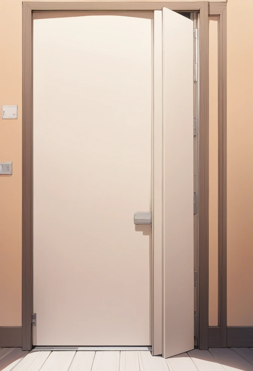((background only)), masterpiece, best quality, very aesthetic, absurdres, flat anime, 2D, anime taste, anime paint, (2d illustration:1.2), deformation, simple door, door is closed