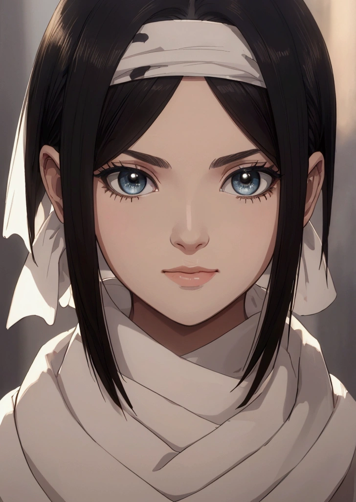 masterpiece), best quality, high resolution 3girl bob cut medium hair standing alone cowl headband profile image looking at viewer beautiful eyes beautiful face extremely detailed