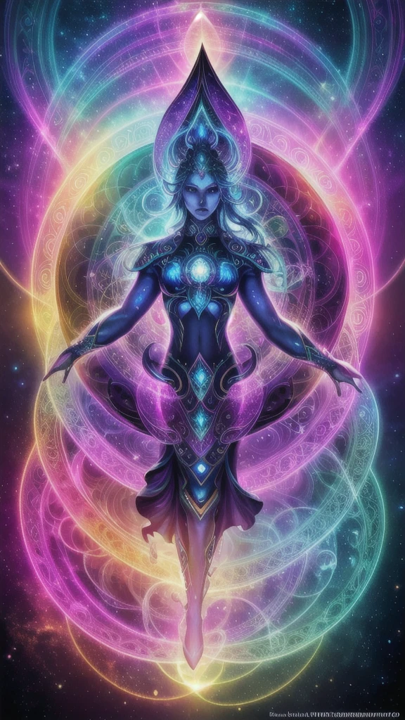 (High quality, realistic UHD rendering: 1920x1080 pixels, 120 frames per second): An intricately detailed and otherworldly portrait of an Arcturian creature, a magnificent extraterrestrial being from the stars. With an exquisite and highly detailed face and body, this Arcturian being showcases vibrant, iridescent colors that shine against the backdrop of a vast, swirling galaxy. The meticulously designed Mandala of Metatron hovers above the creature's head, its detailed design radiating an ethereal aura, as the intricate Mandala patterns dance and shimmer with every breath the Arcturian