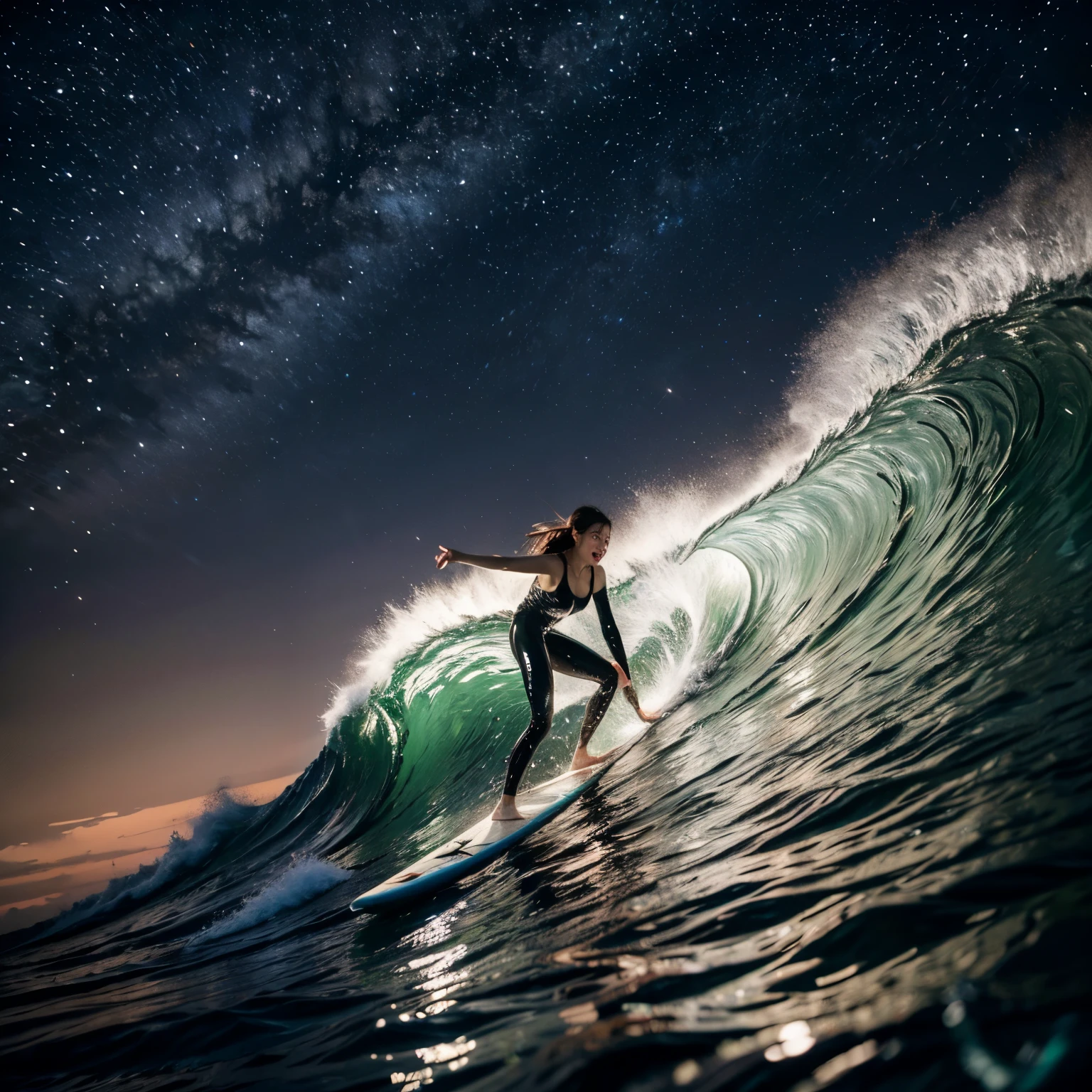 (ZoomedOut:1.28, Wide-shot) ZoomLayer (Epic photo of surfer magazine:1.37). (Full of Water, Everything Wetted:1.4) WetHair (extremely detailed Cute Girl in RED)(SparklingHighlights:1.28), Dynamic Joyful Expressions LifeLike Rendering (ManoErina:1.0) . Overflowing Gigantic Sideboob (Clearly Visible Beautiful Breast to Buttocks Line) Tiny and Roundly Butt, Detailed wet clothing texture, (Sloppy Surfboard:-1.2) Riding on waves, Sparkling water, TyndallEffect(Starry Water Particles:1.32), Whole Body proportions and all limbs are anatomically accurate