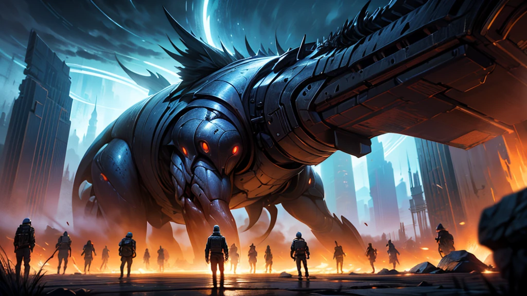 a vast sky filled with multiple black holes, strange otherworldly creatures emerging from the black holes, people on the street looking up in awe, cinematic lighting, dramatic atmosphere, highly detailed, photorealistic, 8k, award winning concept art, epic science fiction scene, moody, vibrant colors, dramatic shadows, studio lighting