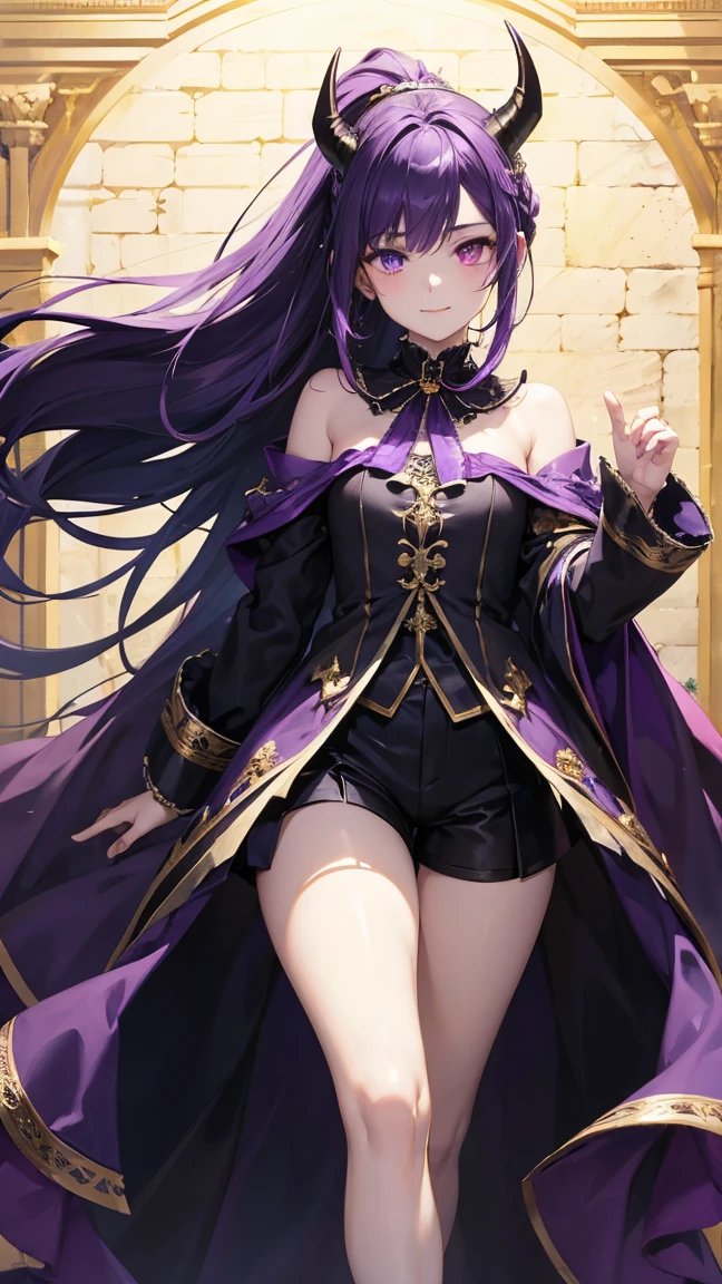 (((masterpiece))), best quality, illustration, 4K wallpaper, cinematic light, Absurdres, protrait of 1girl, long hair, purple crystal hair, glow hair, bloom hair, clothing princess, looking front, kneeling