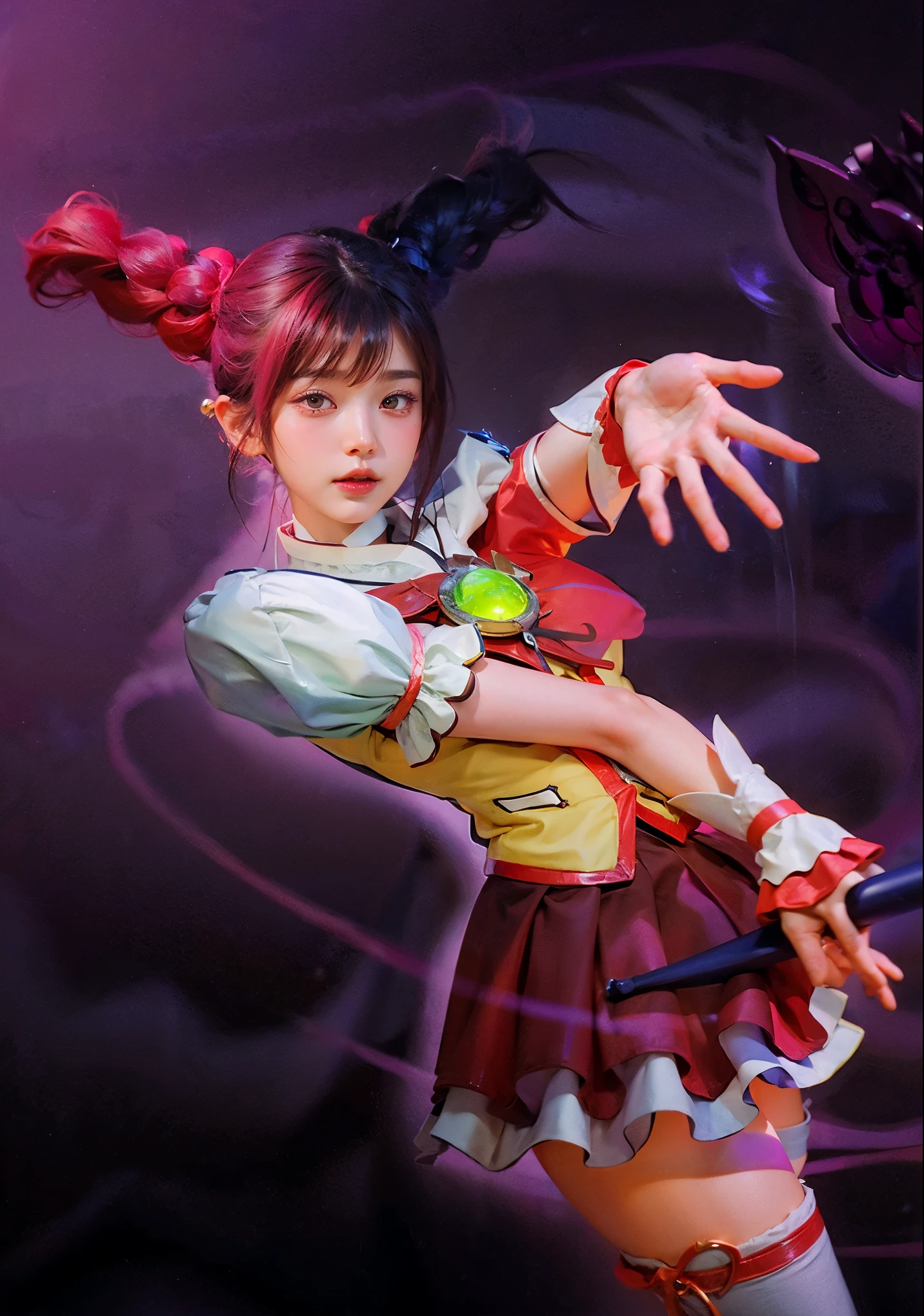 A red dress anime girl surrounded by other anime characters, tohsaka-rin, Loli, small curvaceous loli, reimu hakurei, artistic renderings of Reimu Hakurei, Anime moe art style, A scene from the《azur lane》videogame, (Anime girl), hanayamata, Marin Kitagawa fanart, seductive anime girls, Official artwork