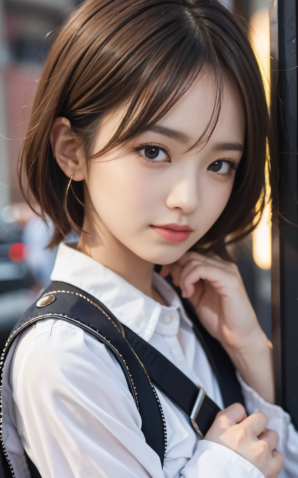 Cute 21 year old Japanese、shopping、Ultra-detailed facial features、Attention to detail、double eyelid、Beautiful and thin nose、Sharp Focus:1.2、beauty:1.4、(Light Brown Hair、Short Hair、)、Pure white skin、highest quality、masterpiece、超High resolution、(Photorealistic:1.4)、High resolution、Professional Lighting、nice smile、please show me your whole body、Casual pants、Colorful spring clothes、