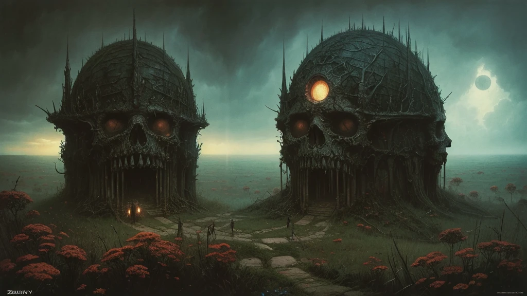 Zdzislaw Beksinski and album covers, Horizontal image ,Echoes of Fury