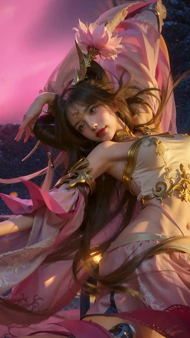 close up of a girl or woman (K-Pop idol), detailed hair , big booobs ,  shadowbringers cinematic, 4 k detail fantasy, a beautiful fantasy empress, game cg, xianxia fantasy, xianxia hero, 2. 5 d cgi anime fantasy artwork, cinematic goddess close shot, ruan jia and artgerm, wow 4 k detail fantasy, hyper-detailed fantasy character, high definition, hyper- detailed,perfect, fantastic, detailed facial and body skin texture, detail vagina (pussy), detail eyes, detailed everything, hyper ultra realistic.